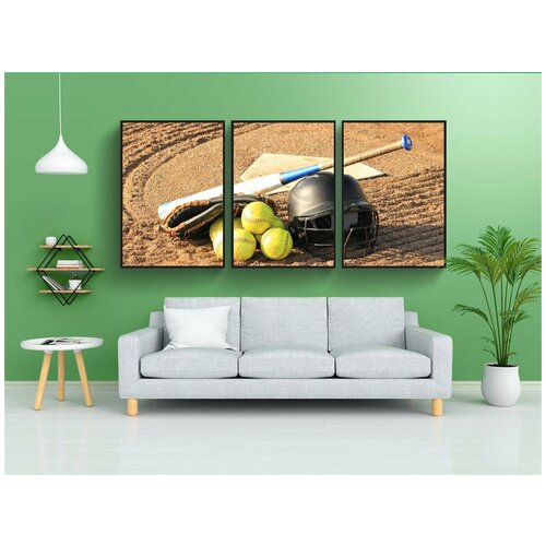 фото Набор модулных постеров для интерьера "софтбол, механизм, оборудование" 60x90 см. в тубусе, без рамки lotsprints