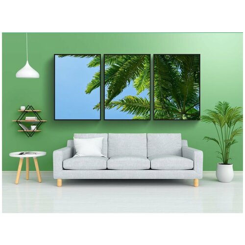 фото Набор модулных постеров для интерьера "дерево, зеленый, текстура дерева" 60x90 см. в тубусе, без рамки lotsprints