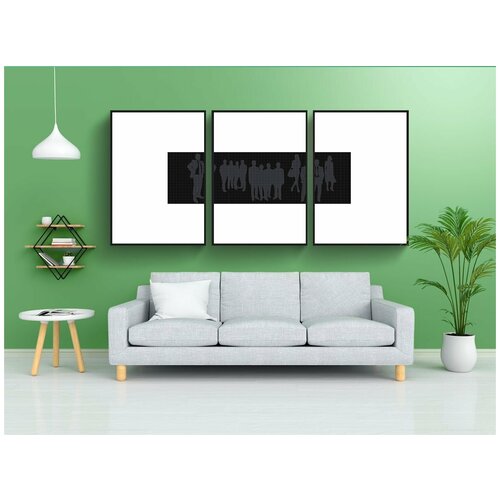 фото Набор модулных постеров для интерьера "люди, сетка, сеть" 60x90 см. в тубусе, без рамки lotsprints