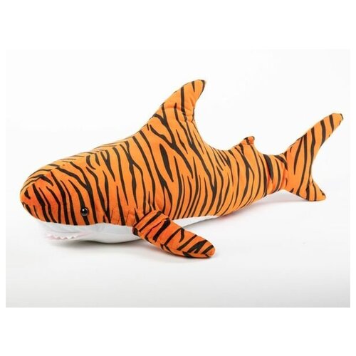 фото Игрушка мягкая kett-up добрая тигровая акула, ku237.1, большая, 100см, цвет оранжевый/черный/белый