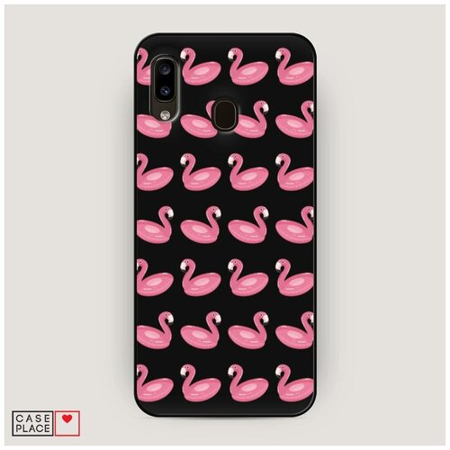 фото Чехол силиконовый матовый samsung galaxy a30 надувные фламинго case place