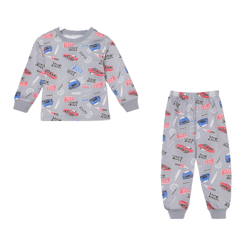 BONITO KIDS Пижама для мальчика, цвет серый/флажок, рост 86 см