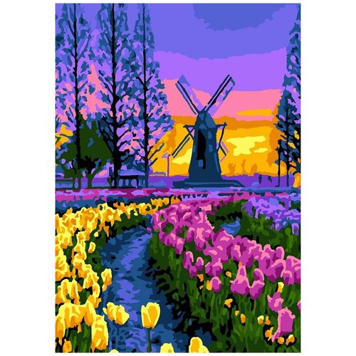 фото Набор для творчества lori картина по номерам "долина тюльпанов"