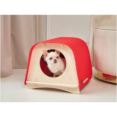 Домик для собак мелких пород, лежанка домик для собак, домик для кошки, TeddyRoom Mojo Red