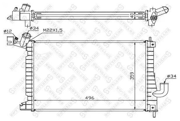 10-25262-Sx_радиатор Системы Охлаждения! Opel Vectra 2.0Dti 16V 97-02 Stellox арт. 10-25262-SX