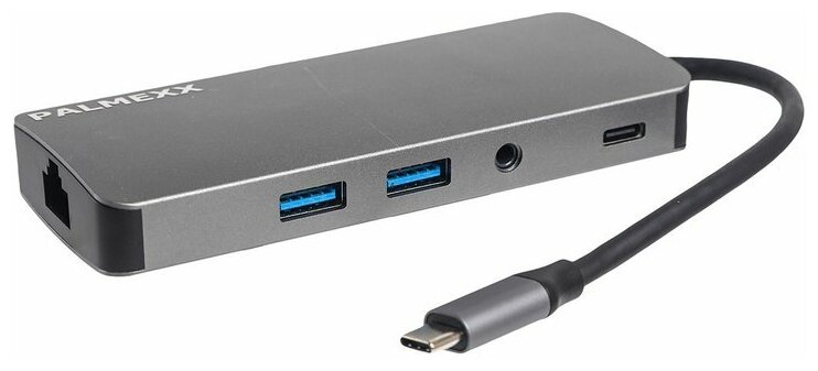 Адаптер-переходник PALMEXX 9в1 USB-C Type-c to HDMIVGA2USB30USBCCRAUXLAN