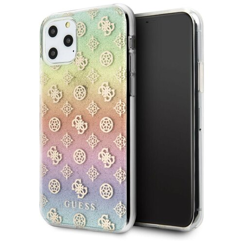 фото Чехол cg mobile guess 4g peony hard pc/tpu для iphone 11 pro, цвет блестящий радужный (guhcn58peoml)