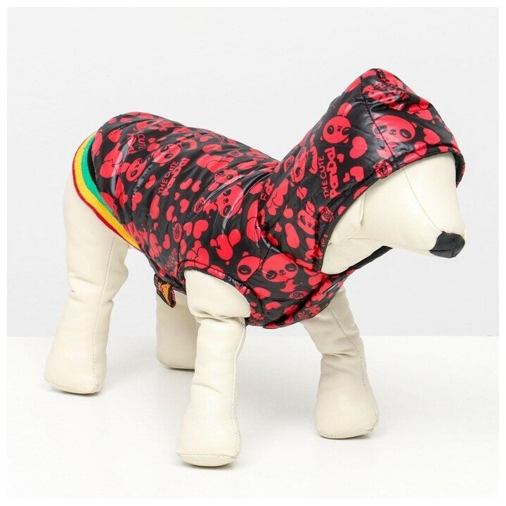 Курточка для собак "Пятнашки", размер 2 (ДС 23,ОШ 26, ОГ 33 см), красная - фотография № 1