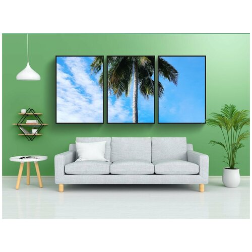фото Набор модулных постеров для интерьера "кокосовое дерево, небо, малайзия" 60x90 см. в тубусе, без рамки lotsprints