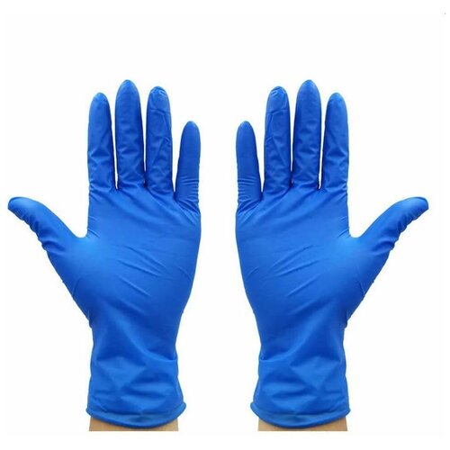 Перчатки синие из натурального латекса, многоразовые, размер XL 20 шт.