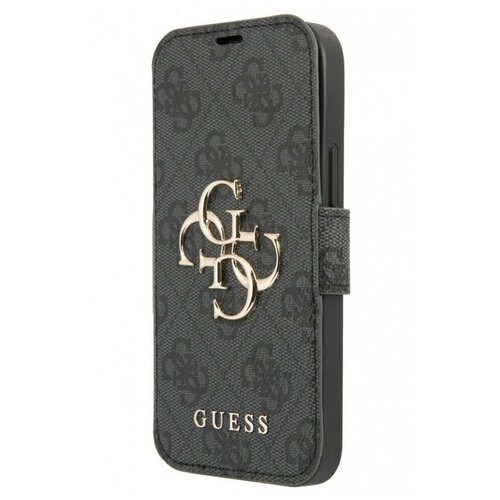 фото Чехол-книжка cg mobile guess pu 4g big metal logo booktype для iphone 13 mini, цвет серый (gubkp13s4gmggr)