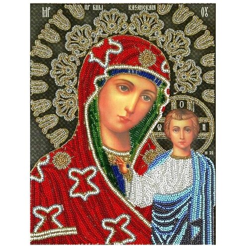 Набор вышивки бисером Казанская Богородица (трунцал), 19,5x25,5 см, Вышиваем бисером