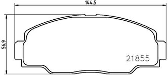 Дисковые тормозные колодки передние NISSHINBO NP1097 для Toyota Dyna (4 шт.)