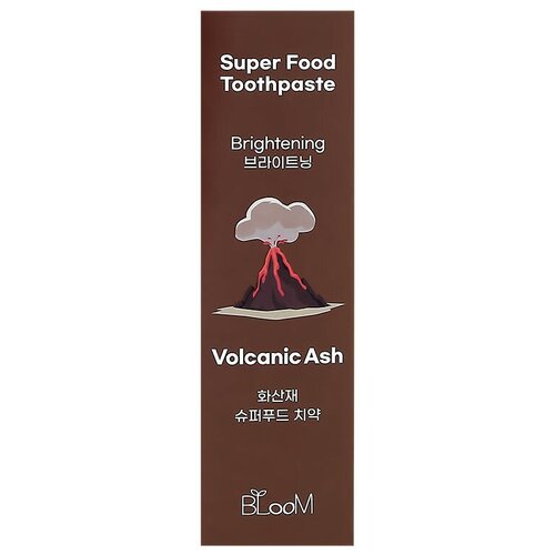 Купить Паста зубная BLOOM SUPER FOOD Вулканический пепел 100 г, Зубная паста