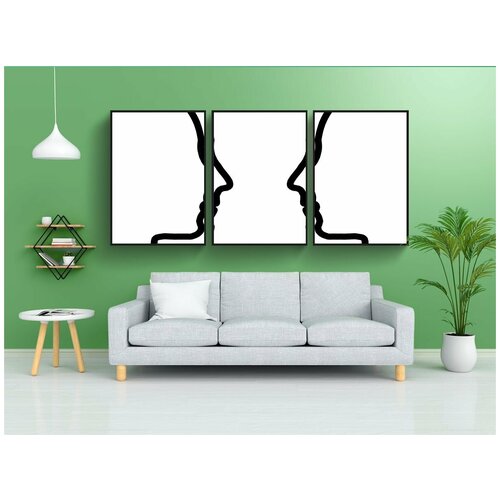 фото Набор модулных постеров для интерьера "лицо, профиль, диалог" 60x90 см. в тубусе, без рамки lotsprints