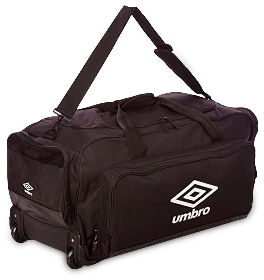 Спортивная сумка на колесах Umbro Trolley Bag c боковым карманом. Вместительная сумка для тренировок с выдвижной ручкой и 2-х колесным механизмом со стабилизаторами. Сумка на колесиках Umbro с регулир - фотография № 1