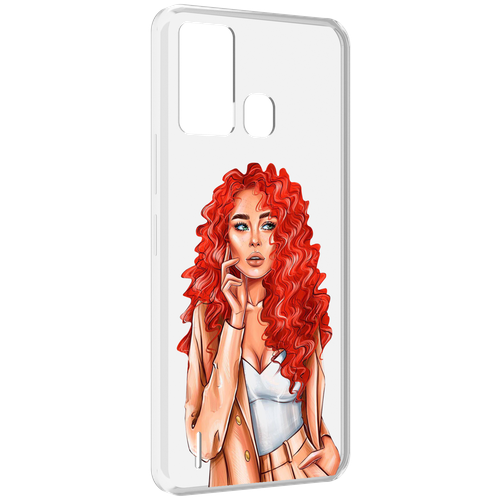 Чехол MyPads девушка-с-яркими-волосами женский для ITEL S16 / ITEL Vision 1 Pro задняя-панель-накладка-бампер