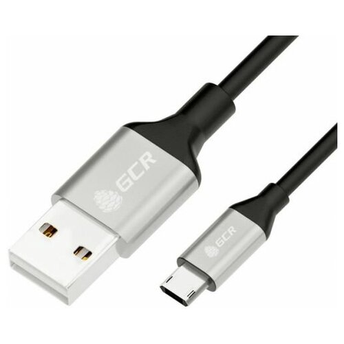 Greenconnect Кабель 1.0m USB 2.0, двухсторонний AM/двухсторонний microB 5pin, черный, коннекторы алюминиевый корпус серебро, черный ПВХ, 28/28 AWG, GCR-50587 Greenconnect Кабель 1.0m USB 2.0, двухсторонний AM/двухсторонний microB 5pin, черный, коннектор