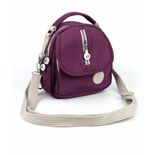 фото Рюкзак женский, подростковый, городской,фиолетовый, материал нейлон. сумка женская нет бренда