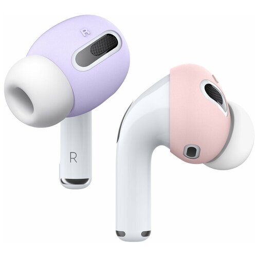 Силиконовые амбушюры elago Ear Tips Cover для AirPods Pro (комплект - 2 пары) (Лавандовый, нежно-розовый / Lavender, Lovely Pink)
