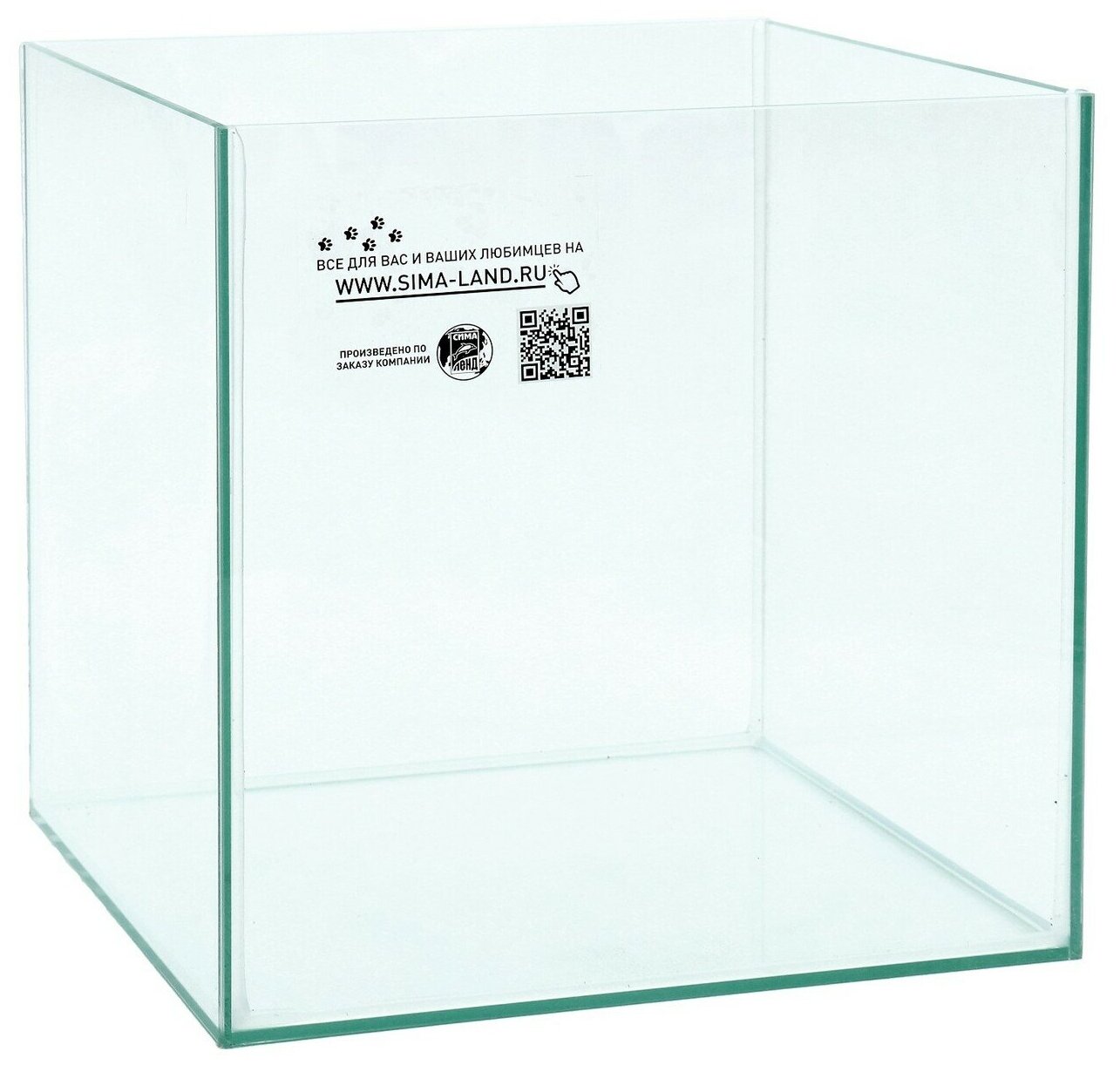 Аквариум куб без покровного стекла, 27 литров, 30 х 30 х 30 см, бесцветный шов - фотография № 1