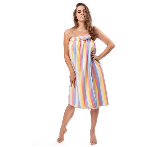 Юбка для сауны DeNASTIA 80х145см полоса цвет голубой желтый розовый белый 1126₽