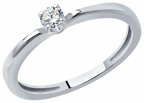 Кольцо Diamant, белое золото, 585 проба, бриллиант, размер 17.5