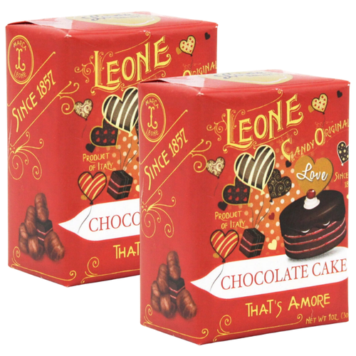 Сахарные конфеты / освежающие пастилки Leone со вкусом шоколадного торта (2 упаковки по 30 г), Италия