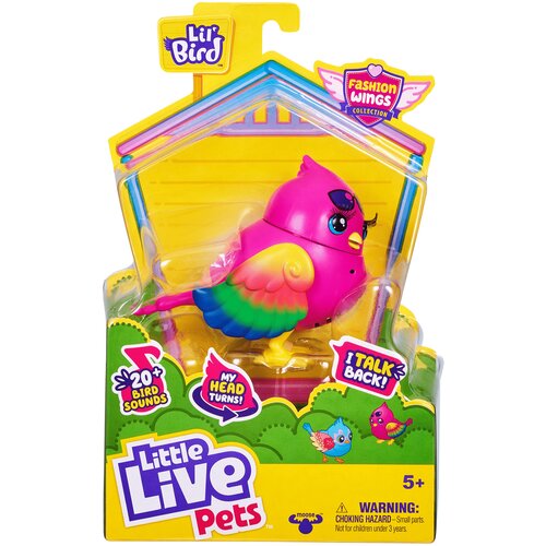 Moose 26308 Little Live Pets Интерактивная птичка Певунья Хиппи робот moose little live pets черепашка и друзья в аквариуме песчинка 28563 голубой розовый