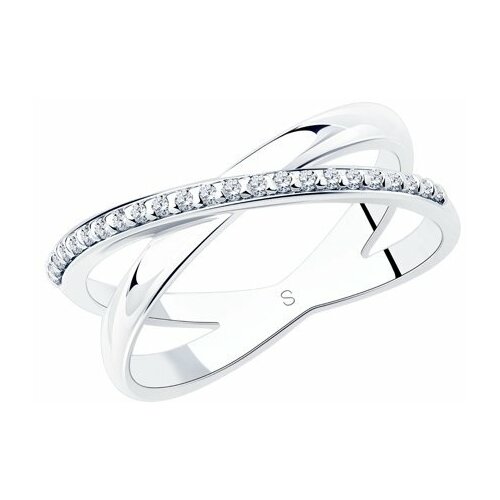 фото Серебряное кольцо sokolov 94012051 с фианитом, размер 16,5 diamant-online