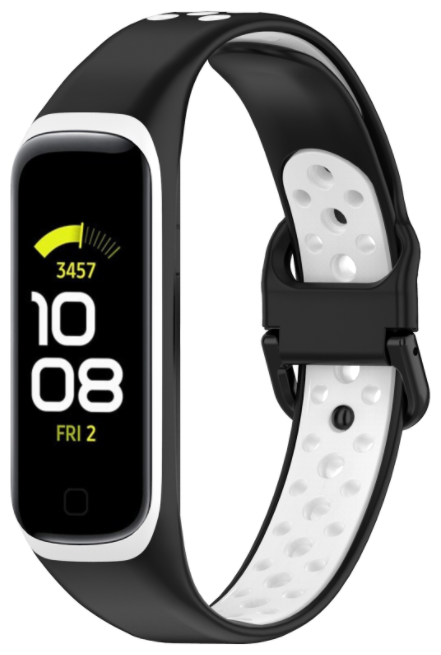 Силиконовый водостойкий сменный ремешок MyPads для умного смарт-браслета Samsung Galaxy Fit2 (SM-R220) со спортивным дизайном с дырками под вентиля.