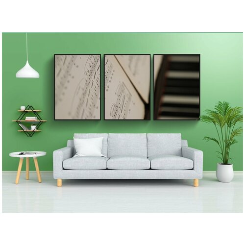 фото Набор модулных постеров для интерьера "пианино, старый, бумага" 60x90 см. в тубусе, без рамки lotsprints