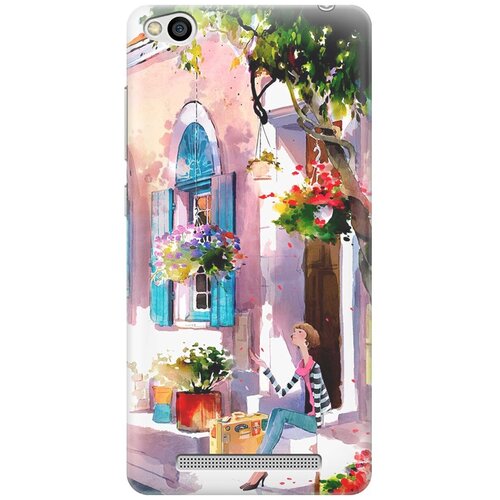 фото Re:pa накладка transparent для xiaomi redmi 3 с принтом "девочка на цветущей улочке"