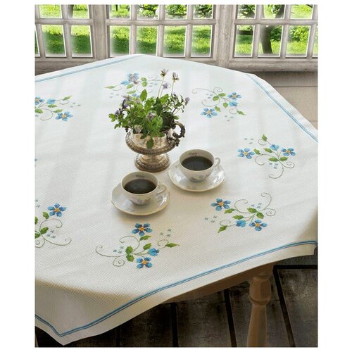 9240000-02315 Набор для вышивания Anchor Blue Flower Tablecloth 90*90см, MEZ, Венгрия 1pc black halloween spider web tablecloth polyester lace fireplace cover tablecloth curtain home decoration party supplies