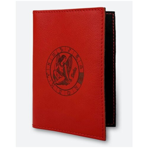 Обложка для паспорта KAZA Знак зодиака дева красный