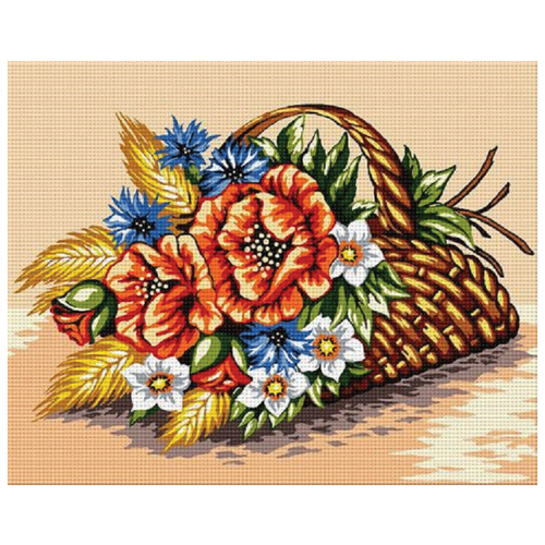 Набор для вышивания гобелена `Корзинка с цветами 2` (20 х 25 см.)