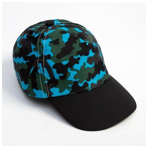 фото Кепка детская minaku "камуфляж" цвет зелёный-синий, р-р 50-52
