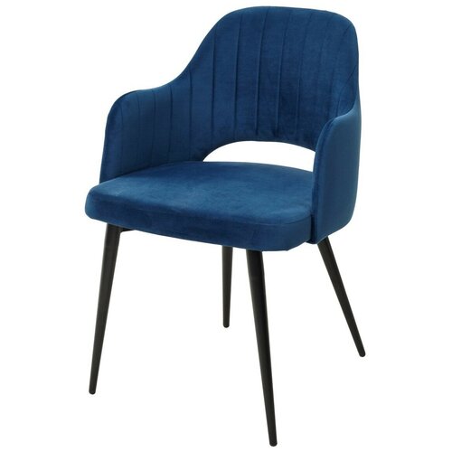 фото Кухонный-обеденный стул-кресло fantine-la синий #29, велюр / ножки чёрные . для гостиной m-sity (м-сити) / ru-stol. ru m city