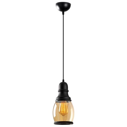 Светильник подвесной потолочный (люстра) 1xE27, 15x15x124 см, Sheen Lighting, металл, стекло