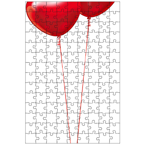 фото Магнитный пазл 27x18см."надувные шарики, сердце, валентинка" на холодильник lotsprints
