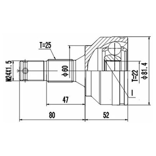 ШРУС Dynamatrix-Korea DCV810025 для Citroen C4 I; Peugeot 207, 307