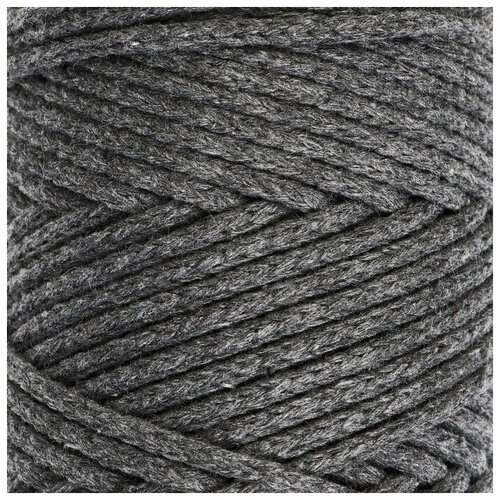 Купить Osttex Шнур для вязания без сердечника 100% хлопок, ширина 3мм 100м/200гр (2101 т. серый)