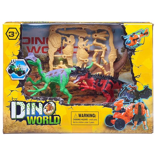 фото Набор игровой мир динозавров (2 динозавра, акссесуары), в коробке - junfa toys [wa-14240]