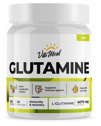 Глютамин 50 порций VitaMeal Glutamine 250 г яблоко