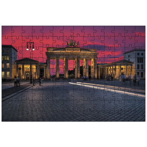 фото Магнитный пазл 27x18см."берлин, бранденбургские ворота, канун" на холодильник lotsprints