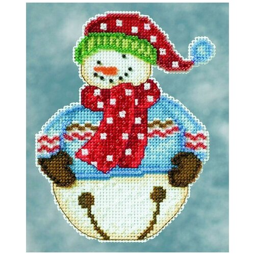 giving snowman снеговик с подарками mh162136 mill hill набор для вышивания 6 35 x 8 9 см счетный крест Набор для вышивания Снеговик Jingle 10 х 13 см MILL HILL DM20-4101