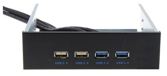 EXEGATE USB-концентраторы EX269460RUS Фронтальная панель U5H-614, 5.25", 2х USB + 2х USB 3.0, черная