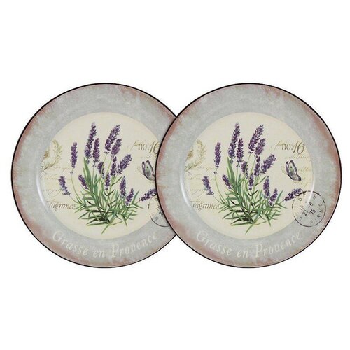 фото Посуда керамическая anna lafarg набор из 2-х десертных тарелок лаванда 20 см al-55e2258-l-lf 1 шт.