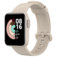 Сменный гипоаллергенный силиконовый ремешок браслет MyPads для умных смарт-часов Xiaomi Mi Watch Lite с функцией быстрой замены быстросъемный беж.