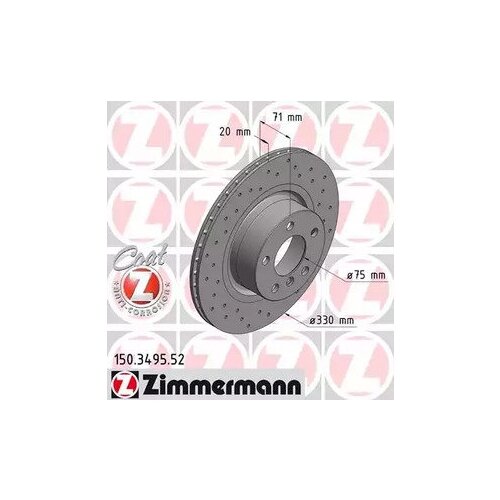 ZIMMERMANN 150.3495.52 Тормозной диск 1шт